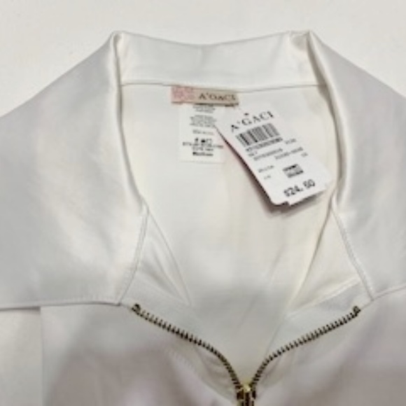 A'gaci women's short sleeve white cropped jacket - Picture 2 of 6